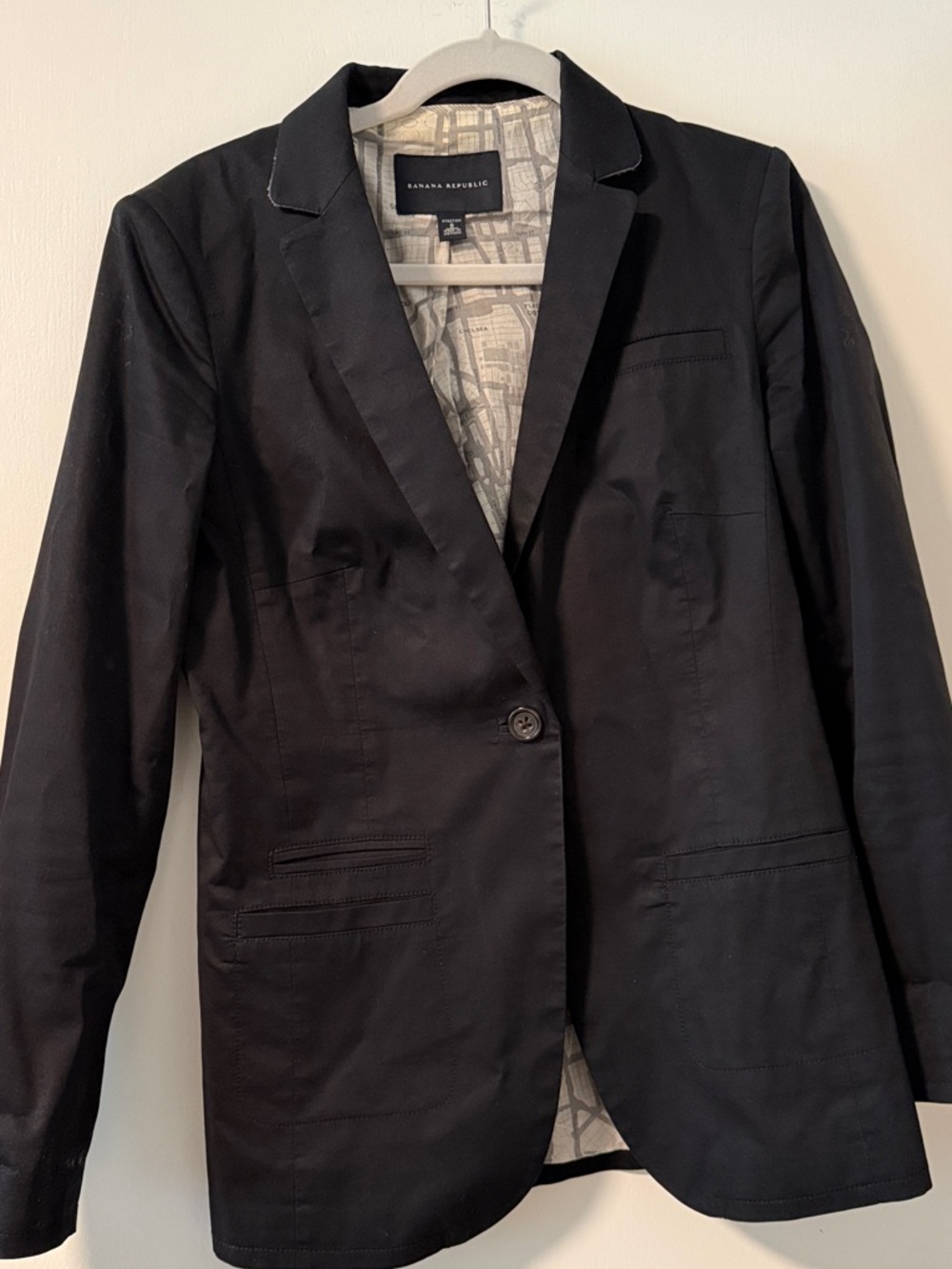 Banana Republic Dark Navy Single-Button Blazer